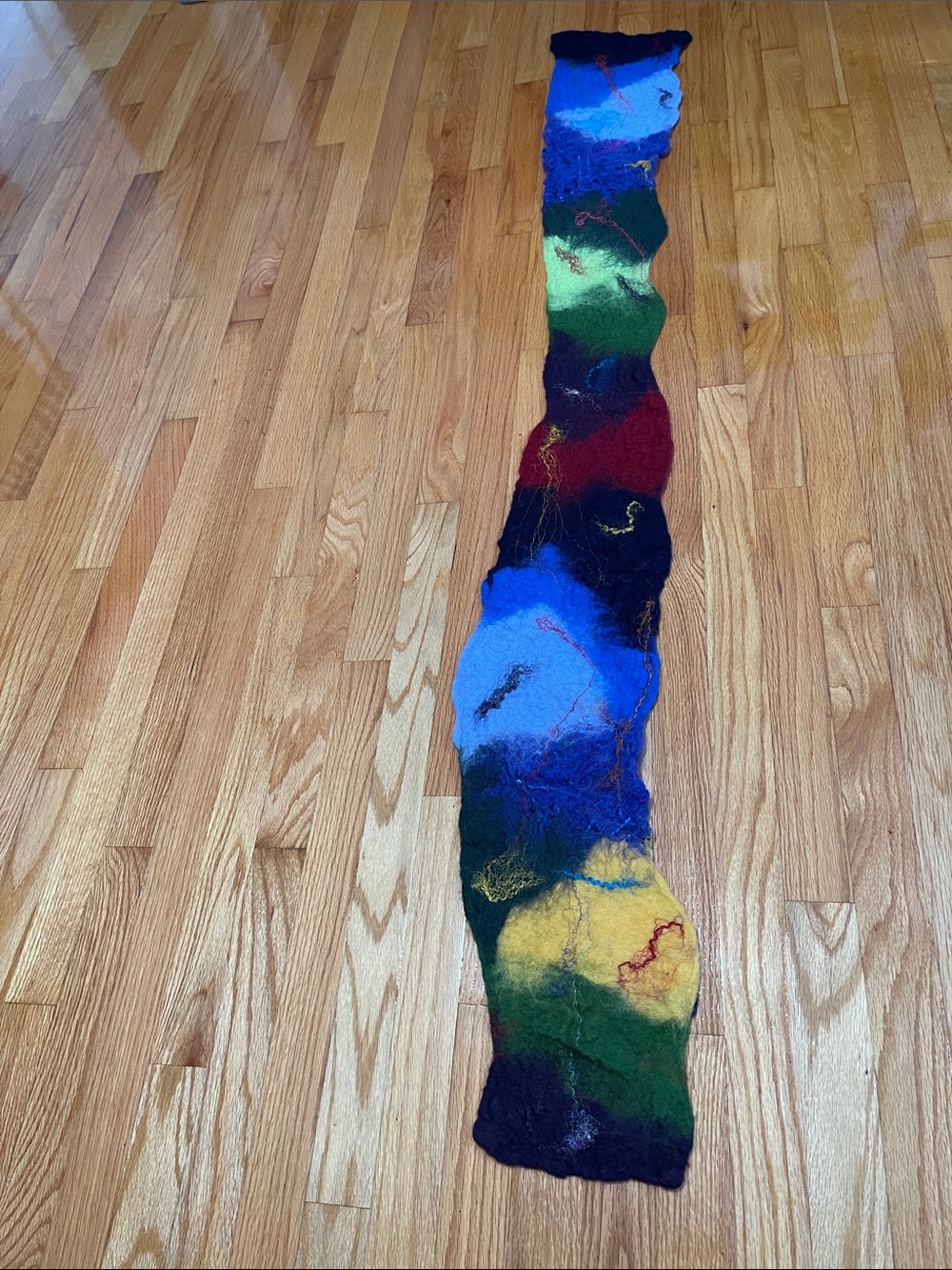 Colorful Hand-Felted Wool Scarf - Multi Color - Picture 3 of 15